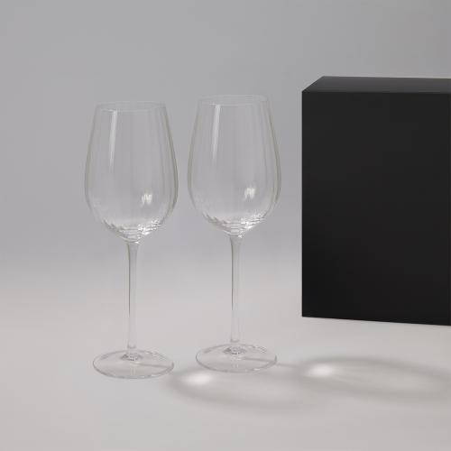 Подарочный набор 2 бокала для вина Бланш (Blanche) в черной коробке