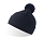 Шапка вязаная  двойная Wind-S с помпоном, темно-синий