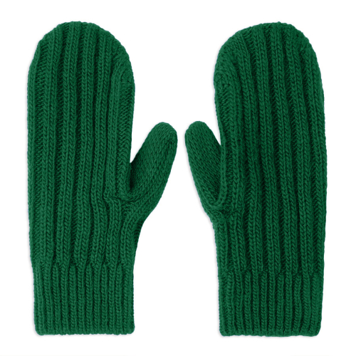 Варежки вязаные НАСВЯЗИ© шерсть/акрил, темно-зелёный