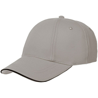 Бейсболка Canopy, серая с черным кантом Бейсболка Canopy, серая с черным кантом