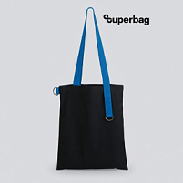 Шоппер Superbag black (чёрный с голубым)