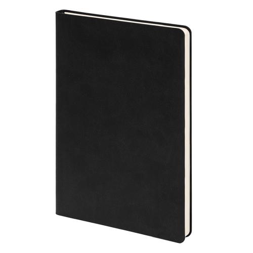 Бизнес-блокнот FUNKY, 130*210 мм, черный, голубой форзац, мягкая обложка, в линейку, черный, голубой