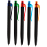 Ручка шариковая Prodir QS01 PRT-T Soft Touch, черная с голубым