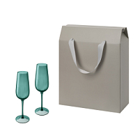 Подарочный набор 2 бокала для шампанского Capri в большом подарочном пакете Подарочный набор 2 бокала для шампанского Capri в большом подарочном пакете