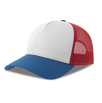 Бейсболка RAPPER COTTON-S, 5 клиньев, пластиковая застёжка, белый, красный, синий