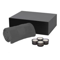 Подарочный набор Sento, Cella, серый (свеча, плед)