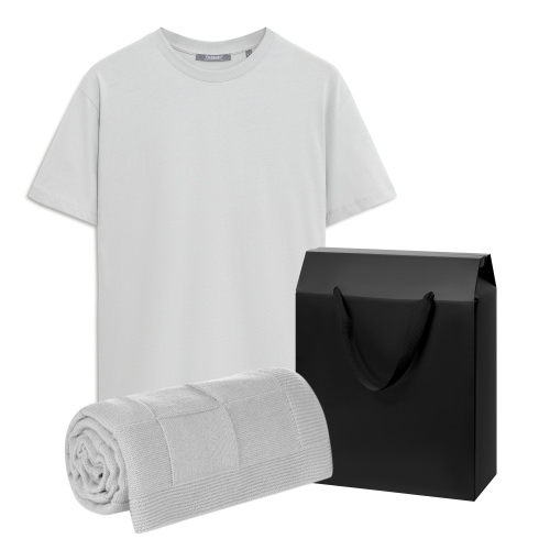 Набор с одеждой Крис (KRIS) (футболка, плед), серый, M