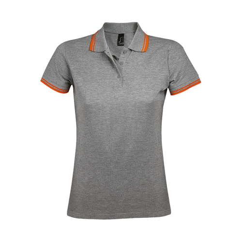 Поло женское PASADENA WOMEN 200, серый, оранжевый