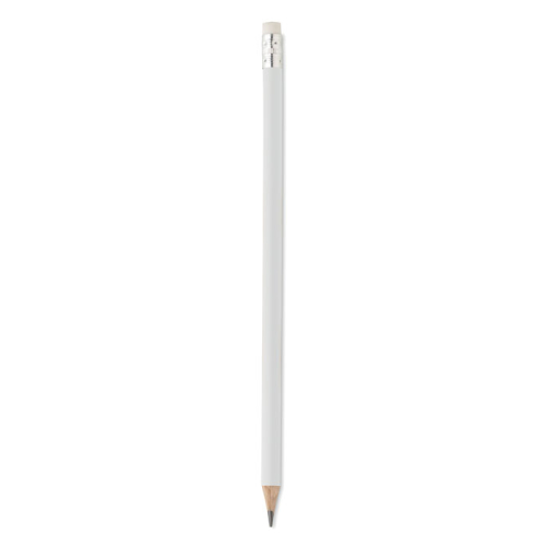Natural pencil with eraser, белый