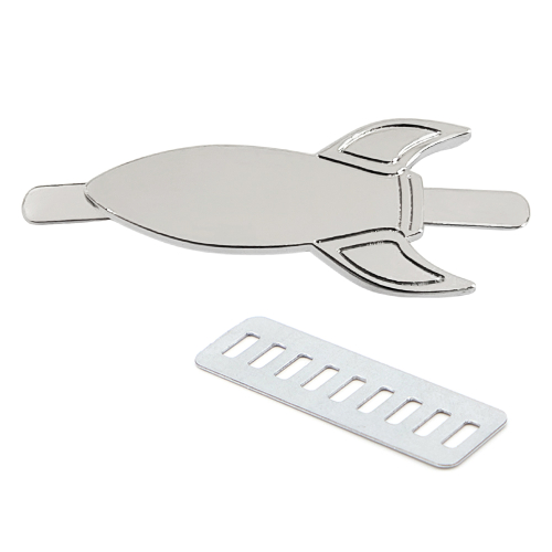 Шильд металлический - ракета, Серебристый