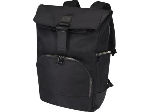 Рюкзак Rhine 15 GRS со сворачивающимся верхом на 18 л из материала, переработанного по стандарту GRS, сплошной черный