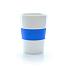 Стакан NELO, керамика, силикон, белый, синий