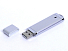 USB-флешка промо на 128 Гб прямоугольной классической формы, серебро
