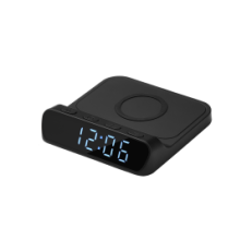 Зарядная станция с часами 15W Rigel, черная