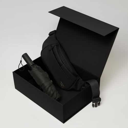 Подарочный набор Бостон (Boston), Филтон (Filton), черный (поясная сумка, зонт)