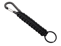 Брелок-веревочка Austere с карабином и кольцом, черный
