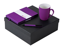 Подарочный набор с блокнотом С1, пластиковой ручкой и кружкой, фиолетовый