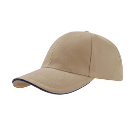 Бейсболка LIBERTY SANDWICH, 6 клиньев, сэндвич, металлическая застежка, хаки, темно-синий