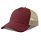 Бейсболка RAPPER COTTON-S, 5 клиньев, пластиковая застёжка, бордовый, бежевый