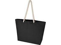 Florida пляжная эко-сумка из переработанного материала, сертифицированного по стандарту GRS, плотностью 270 г/м² 18L - сплошной черный / сплошной черный