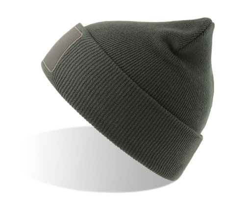 Шапка вязаная  двойная Wind-S с патчем, темно-серый