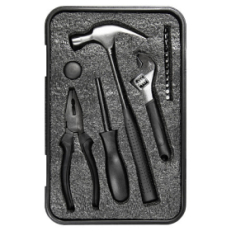 Набор инструментов Tools Baltimore черный 6 в 1 в пластиковом футляре, Черный