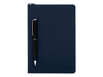 Бизнес-блокнот С3 софт-тач с магнитом, твердая обложка, 128 листов, темно-синий