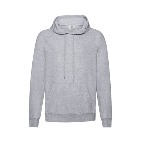 Толстовка без начеса LIGHTWEIGHT HOODED SWEAT 240, серый меланж