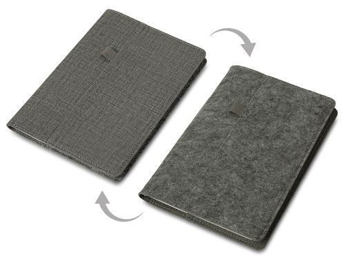 Двустороннее портфолио из рпет-фетра и искусственной кожи Felt, серый