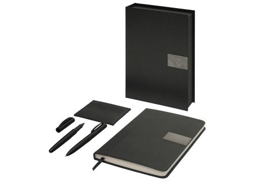 Подарочный набор Goethe с блокнотом А5, 2-мя ручками и картхолдером, черный