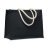 Jute bag with cotton handle, черный