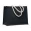 Jute bag with cotton handle, черный