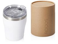 Вакуумная термокружка c керамическим покрытием Rodos, непротекаемая крышка, 350 мл, белый