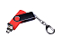 USB-флешка на 64 ГБ поворотный механизм, c двумя дополнительными разъемами MicroUSB и TypeC, красный