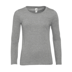 Футболка женская с длинным рукавом MAJESTIC, серый меланж