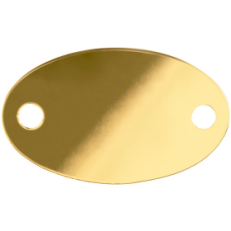 Шильдик металлический Alfa Oval, золотистый глянцевый