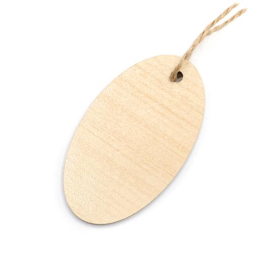 Бирка из ламинированного ХДФ на верёвке, Овальная