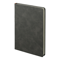 Ежедневник недатированный Muse, темно-серый, А5, с оранжевой декоративной полосой, блок в линейку, темно-серый, оранжевый