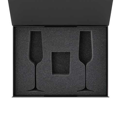 Ложемент под свечу Энигма (Enigma) + 2 бокала для шампанского в среднюю коробку-трансформер (арт. 695721)