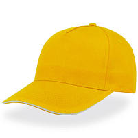 Бейсболка START FIVE SANDWICH, 5 клиньев, застежка на липучке, желтый, белый
