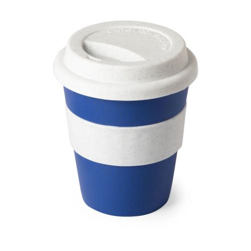 Стакан FLIKER с крышкой, полипропилен с бамбуковым волокном,силикон, синий