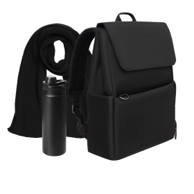 Подарочный набор Marco, черный (шарф, термобутылка, рюкзак)