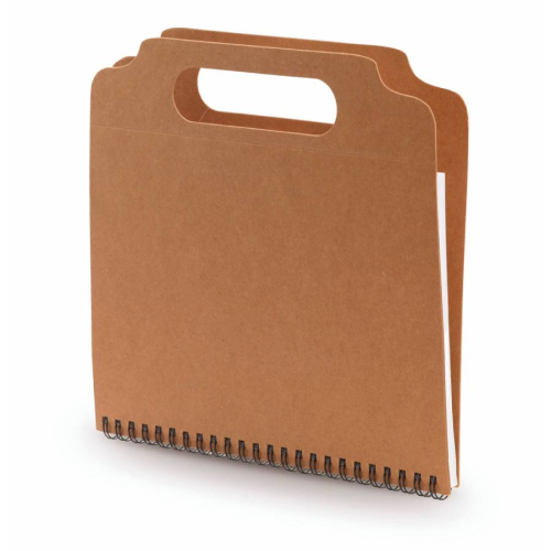 Блокнот с ручкой MAKRON, рециклированный картон, бежевый