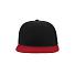 Бейсболка SNAP BACK, 6 клиньев, пластиковая застежка, черный, красный