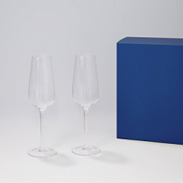 Подарочный набор 2 бокала для шампанского Blanche в  синей коробке