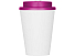 Пластиковый стакан Take away с двойными стенками и крышкой с силиконовым клапаном, 350 мл, белый/фуксия