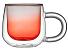 Кружка с двойными стенками с широкой ручкой и градиентным покрытием Fog, красный