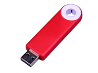 USB-флешка промо на 64 Гб прямоугольной формы, выдвижной механизм, белый USB-флешка промо на 64 Гб прямоугольной формы, выдвижной механизм, белый