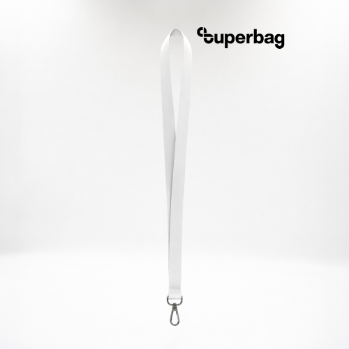 Лента для бейджа Flat, с карабином (белый)