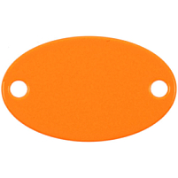 Шильдик металлический Alfa Oval, оранжевый неон